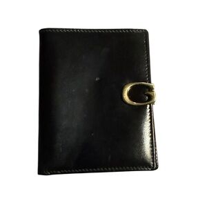 Gucci Black Leather BiFold Wallet with G Clasp - Vintage